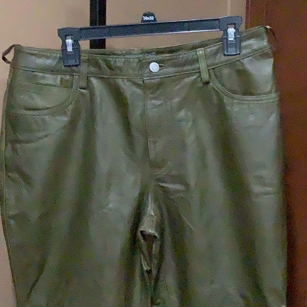 EUC GAP Vintage Olive Green Size 14 Boot Cut Leather pants